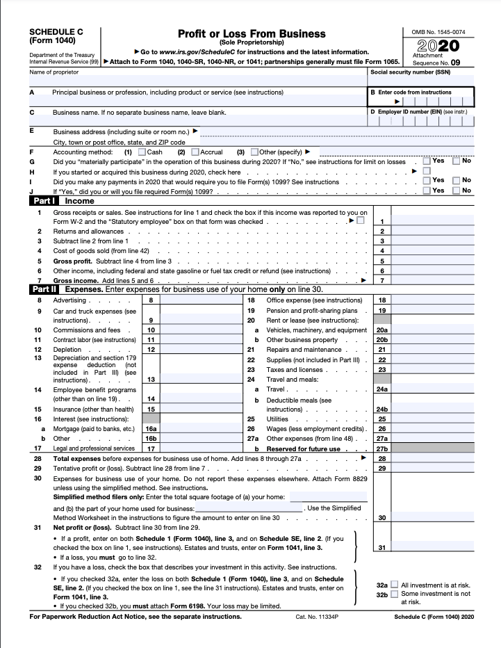 How To File Schedule C Form 1040 Bench Accounting