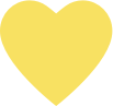 Yellow heart reflects Acadia Connect® Access Support Program for patients, caregivers, and healthcare providers