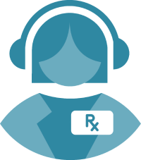 Blue icon of woman with laptop represents the Family Access Manager