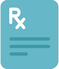 Blue icon with white 