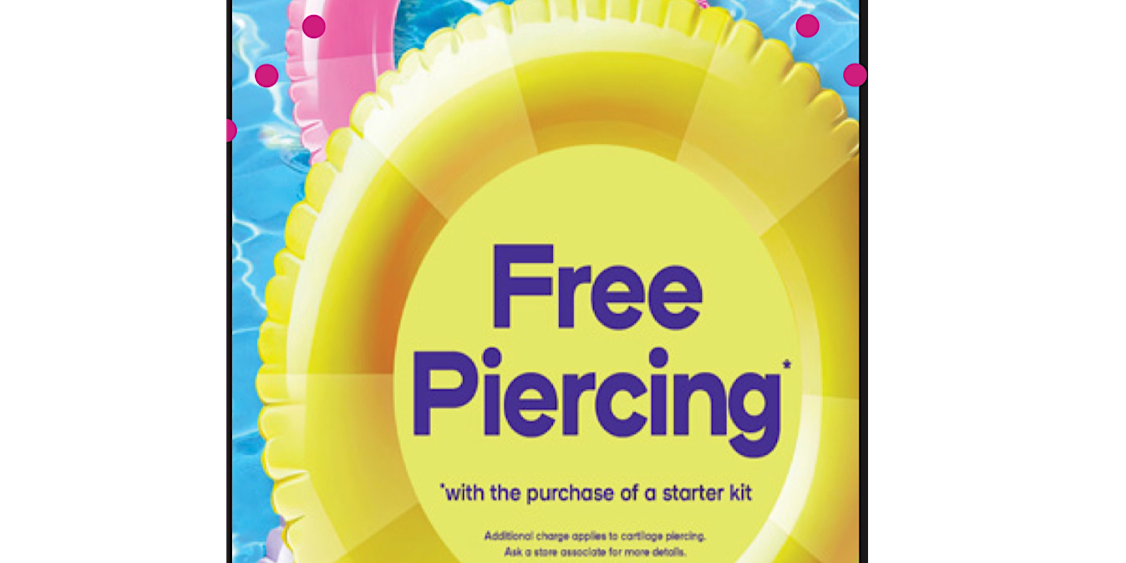 Get your ears/nose pierced free with the purchase of a starter kit! (1)