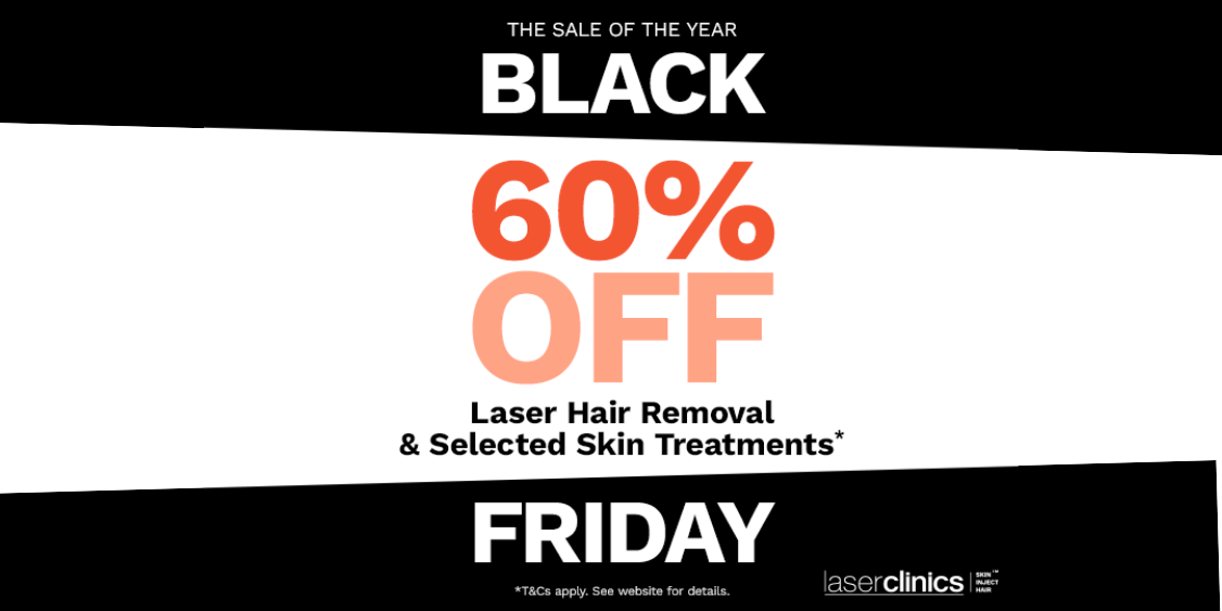 Black Friday 60% Off Laser Hair Removal & Select Skin Treatments!