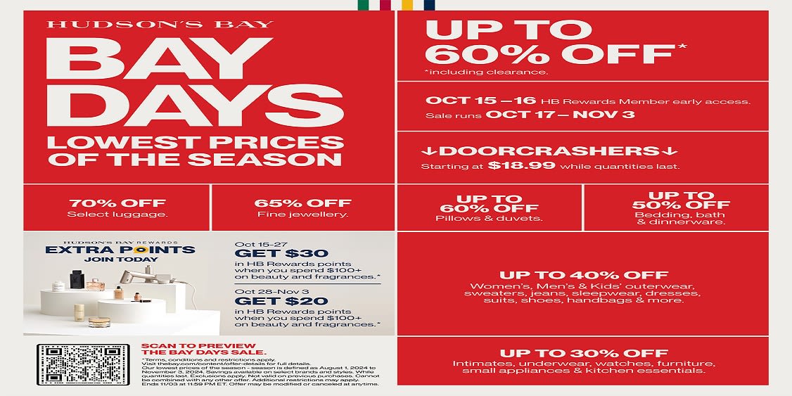 BAY DAYS LOWEST PRICES OF THE SEASON