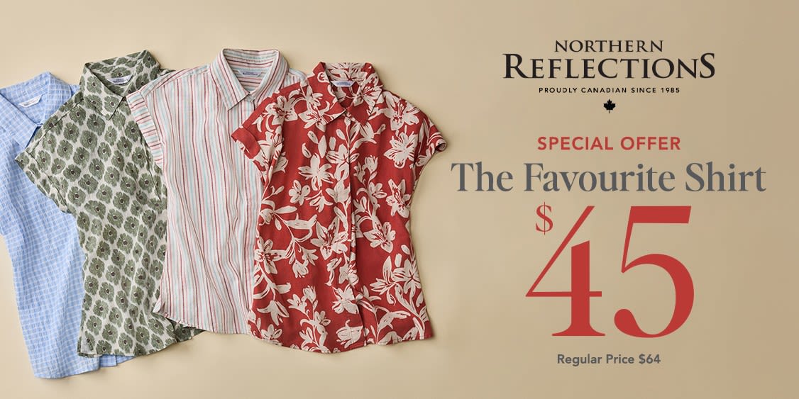 Monday, May 18 to Sunday, May 24, shoppers can enjoy The Favourite Shirt for just $45 (regularly $64). Available in a variety of colours and prints, it’s an easy everyday style designed for the season ahead.