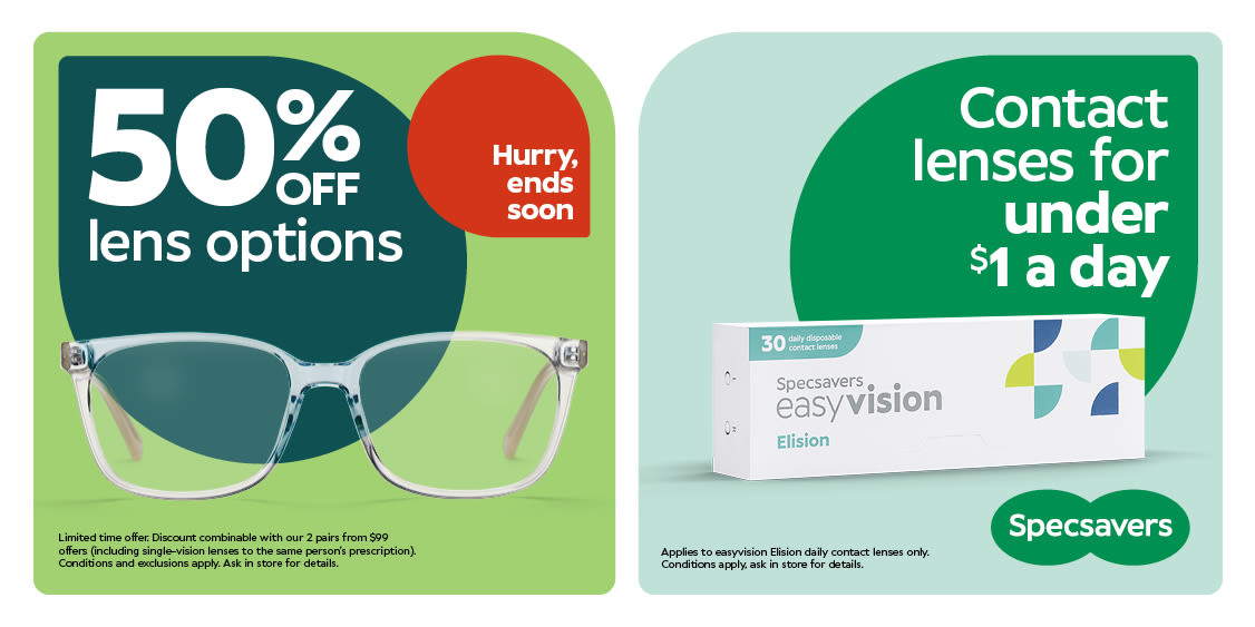 2 Pairs for only $149 PLUS 50% off lens options 