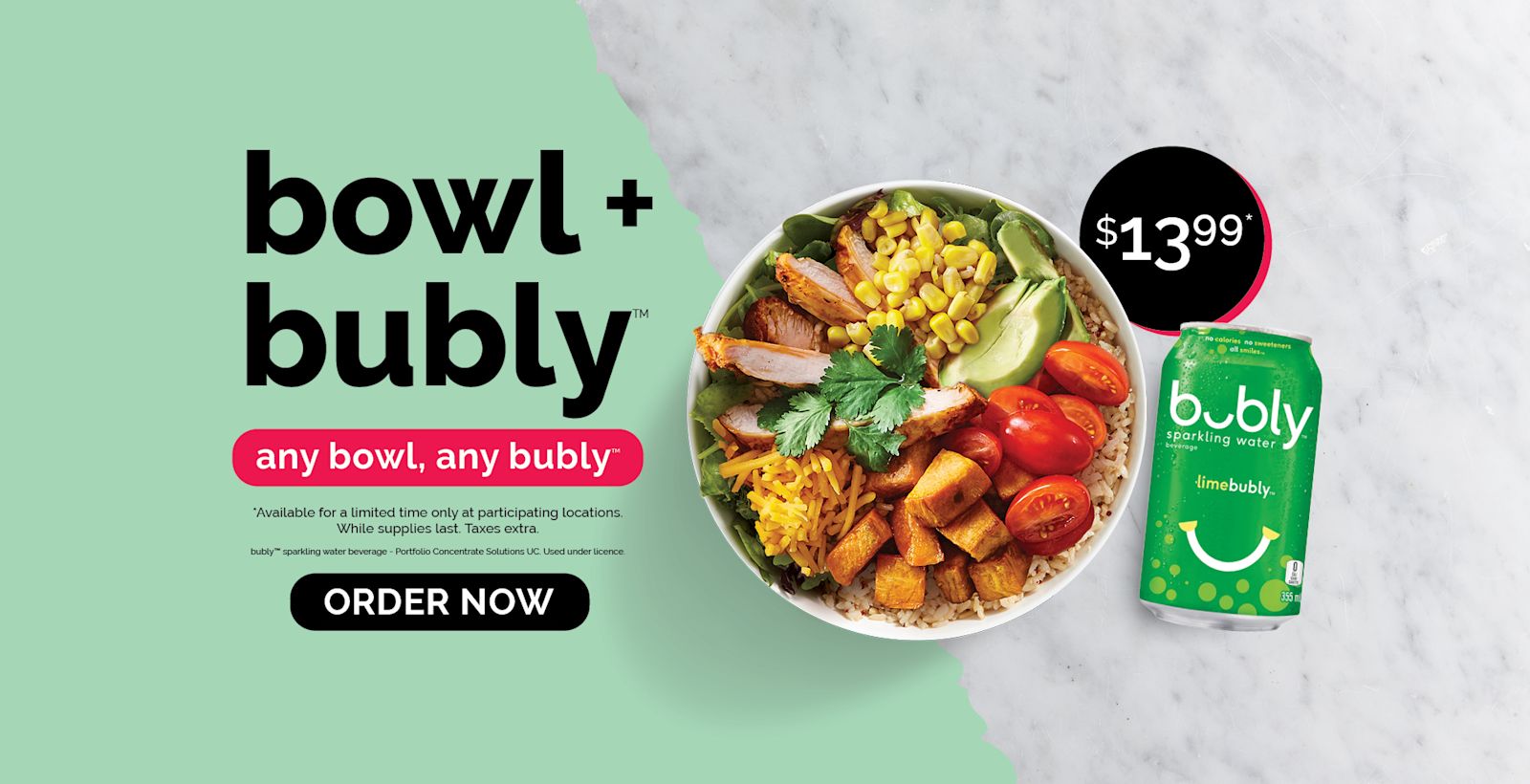 $13.99 Bowl & Bubly Combo 🥗🥤