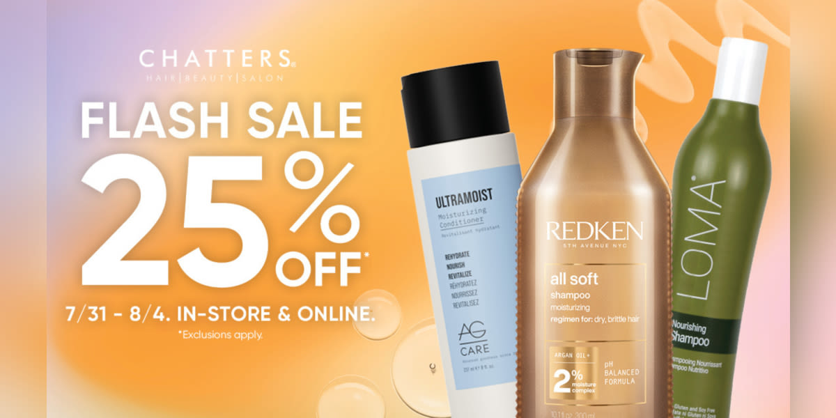 Enjoy 25% off at Chatters this August Long Weekend 👀