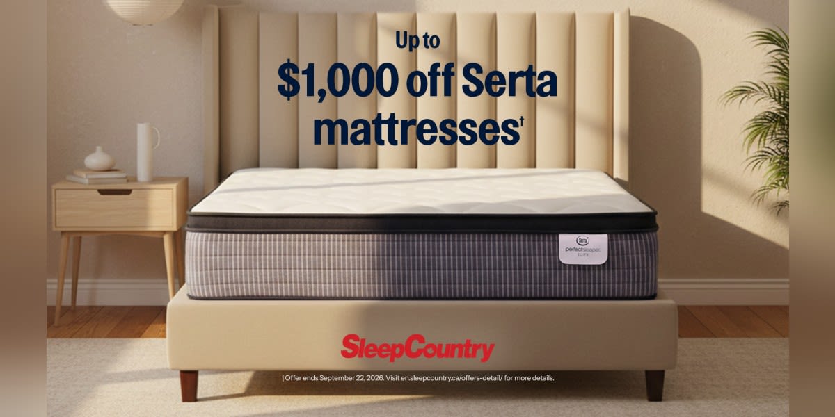 Get up to $1000 off Serta mattresses*