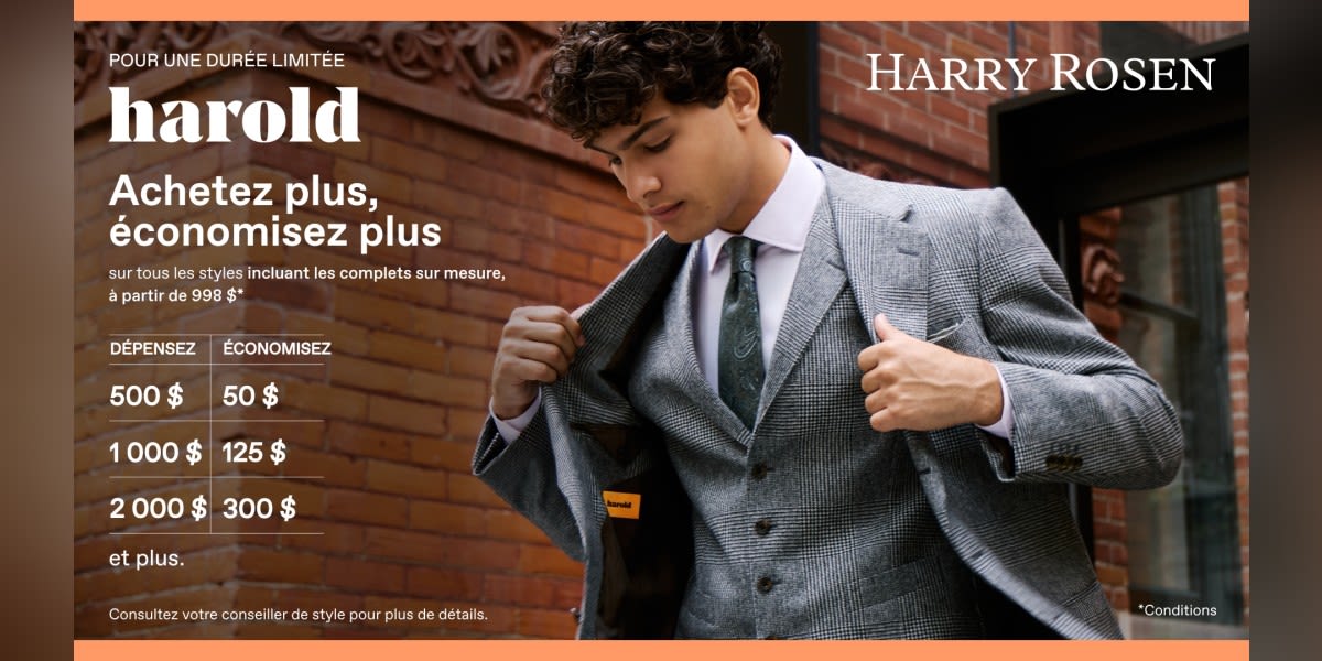 Achetez plus, économisez plus sur tous les styles Harold*