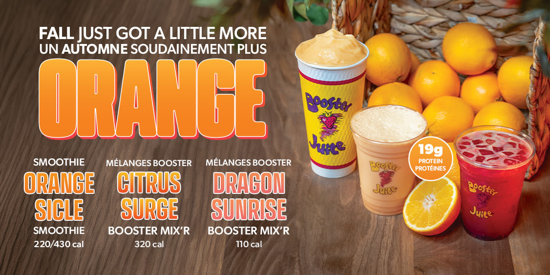 Smoothie à l’orange et Mélanges Booster