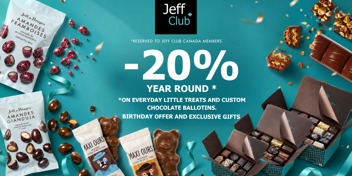 Enjoy your favourite treats at 20% off all year with Jeff Club