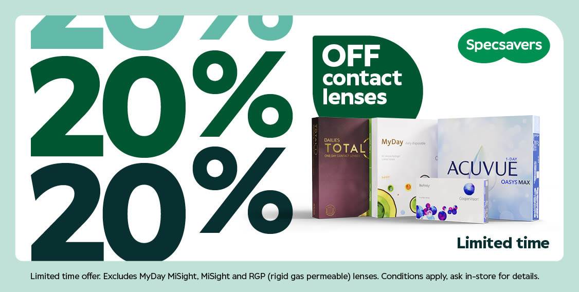 20% off Contact Lenses