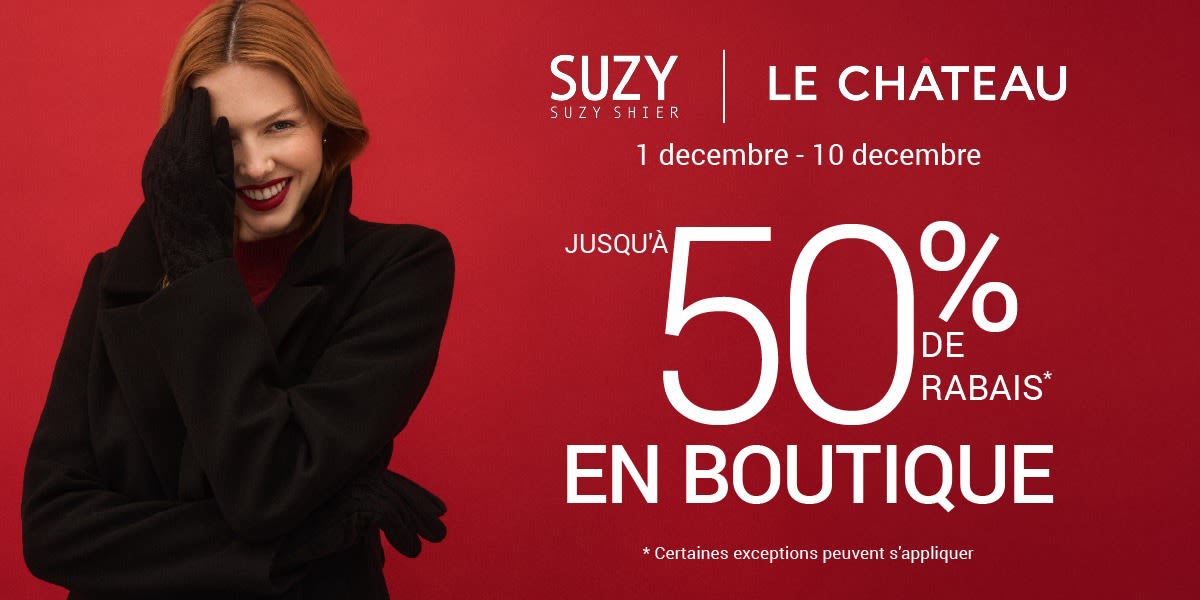 Jusqu'à 50 % de rabais en boutique