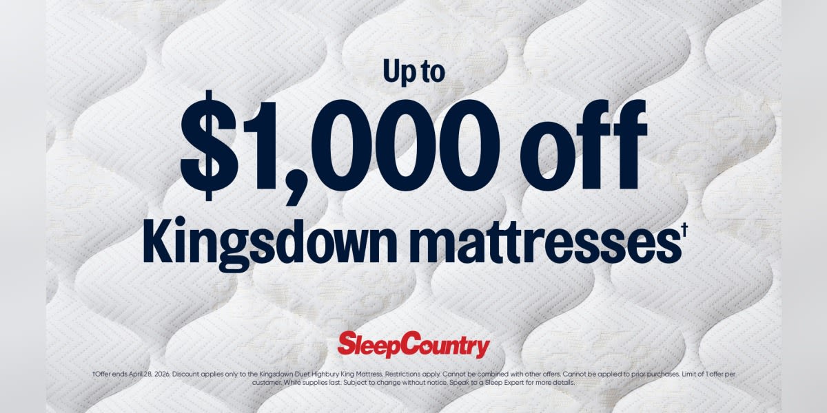Get up to $1,000 off best-selling mattresses from Kingsdown*