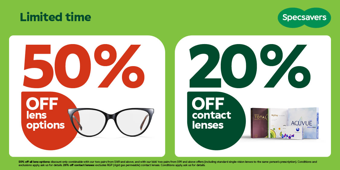 2 Pairs for only $149 PLUS 50% off lens options