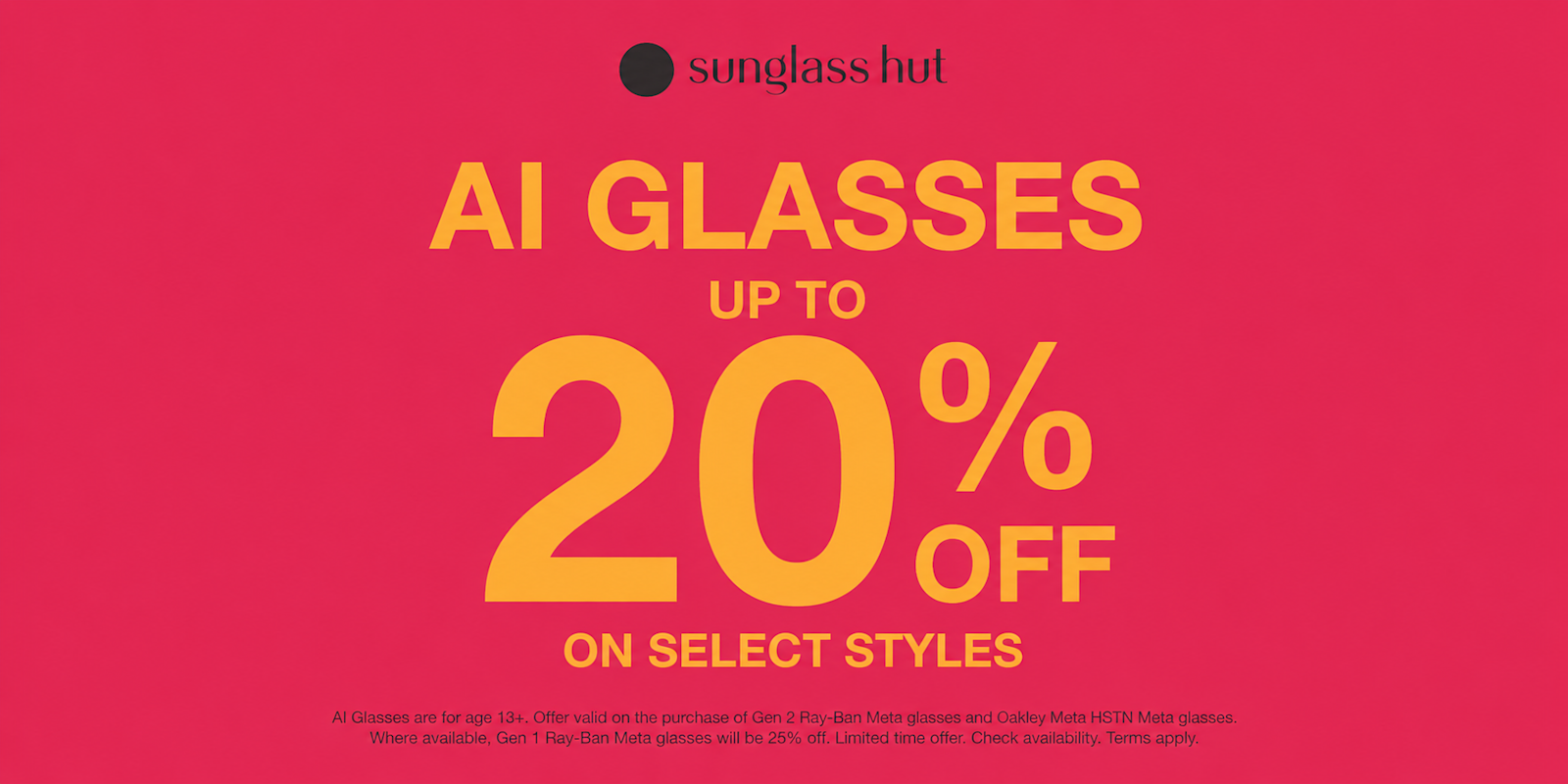 15% off Rayban Meta and 20% off Oakley Meta HSTN Glasses!