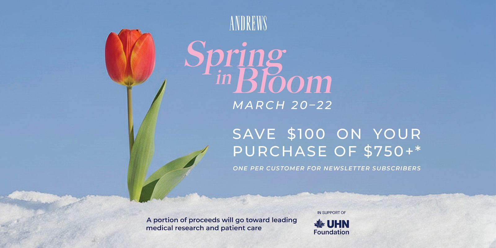 $100 OFF a purchase of $750 or more*