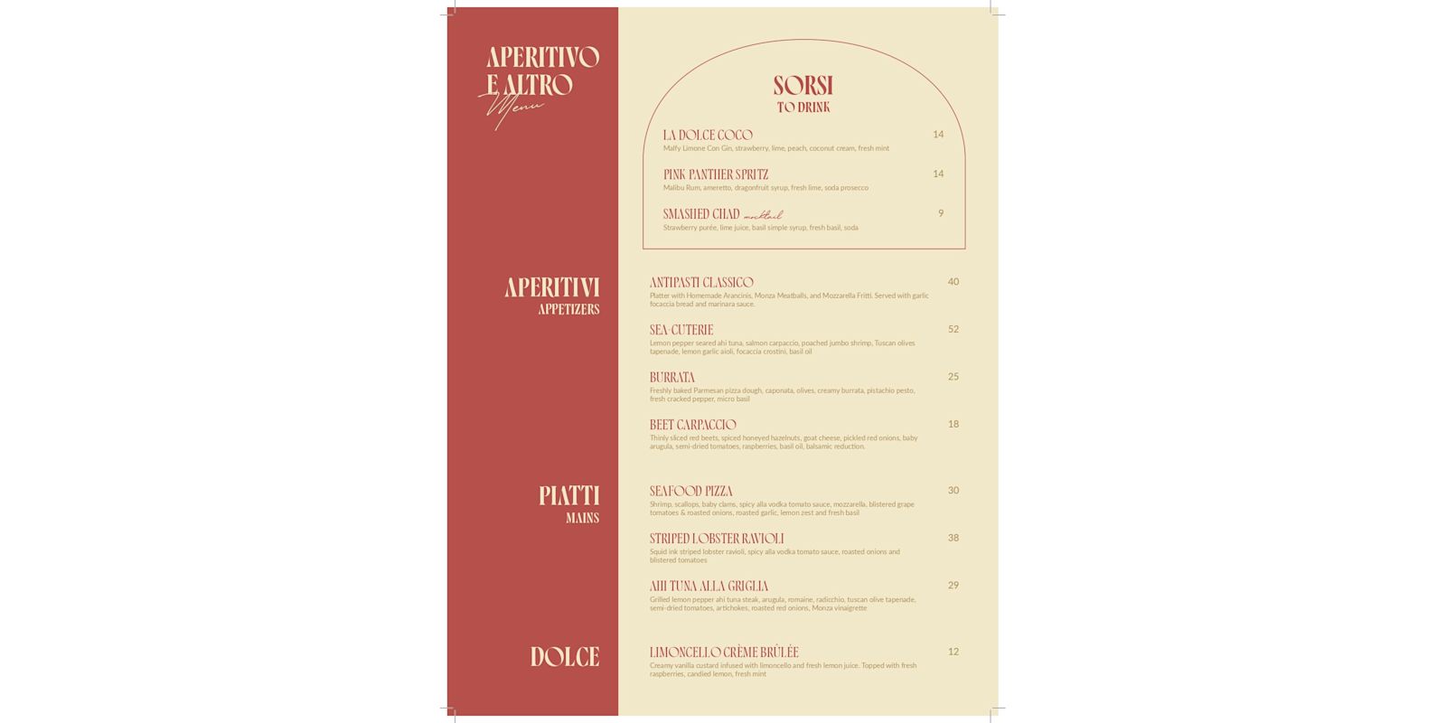 Summer Special Menu