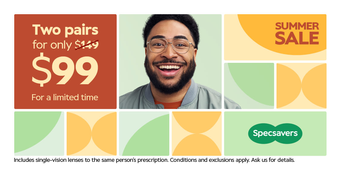 2 Pairs of glasses from $99 