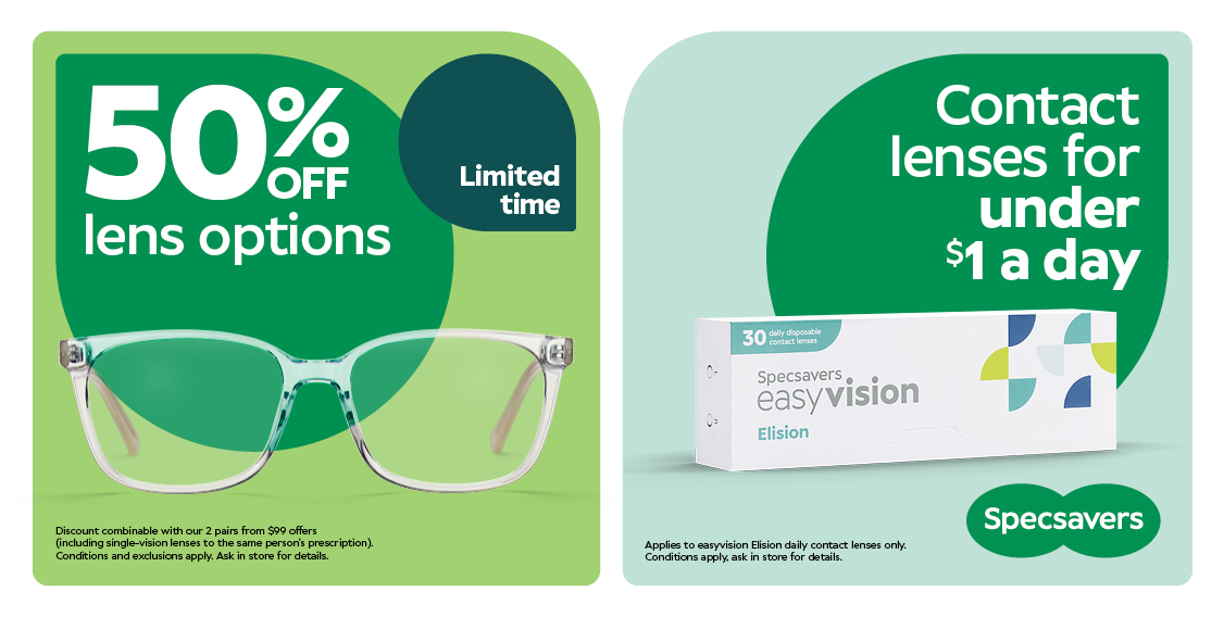 50% Off Lens Options and Contact Lenses for Under $1 a Day