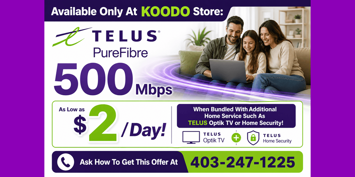 PureFibre Internet For $2 / Day At KOODO