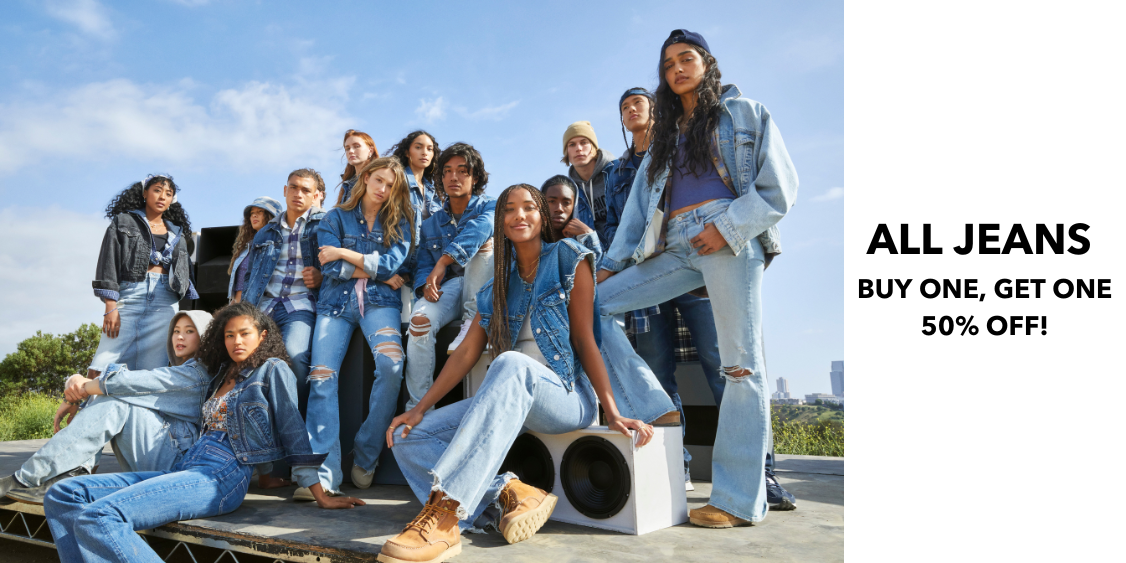 ALL JEANS Buy One, Get One 50% Off!*