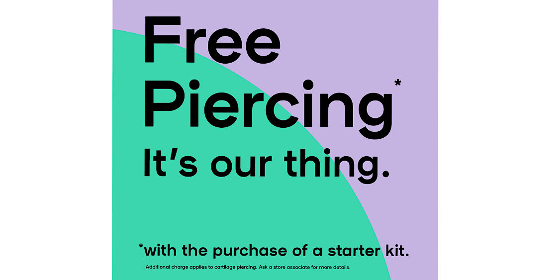Get your ears/nose pierced free with the purchase of a starter kit! (1)