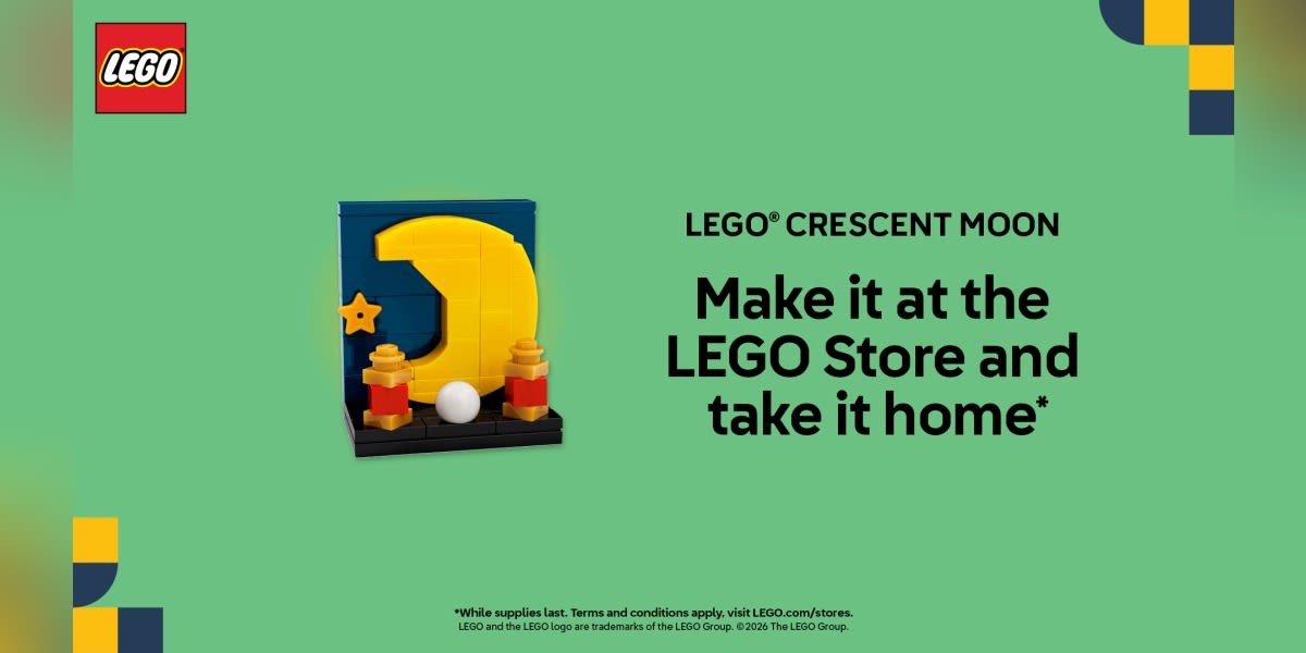 Build a LEGO® Crescent Moon at The LEGO Store and take it home with you!