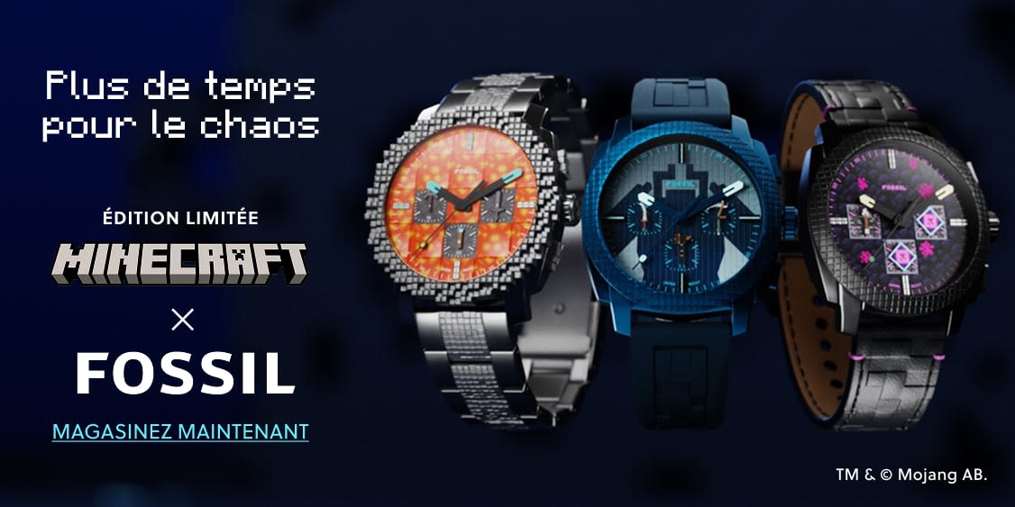 Édition Limitée MINECRAFT X FOSSIL Collection