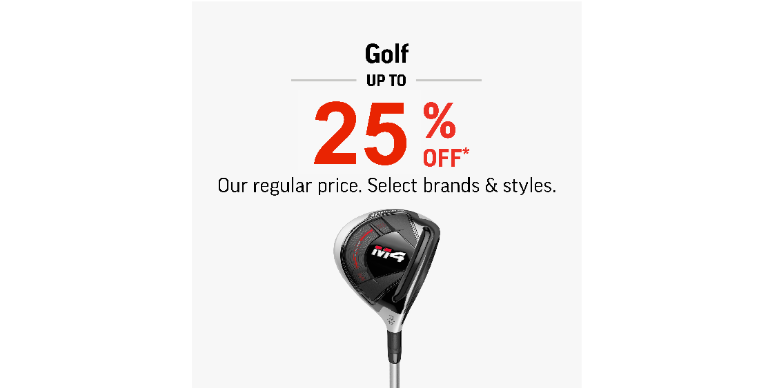 Golf Clothing, Hats & Belts 25% Off* 
