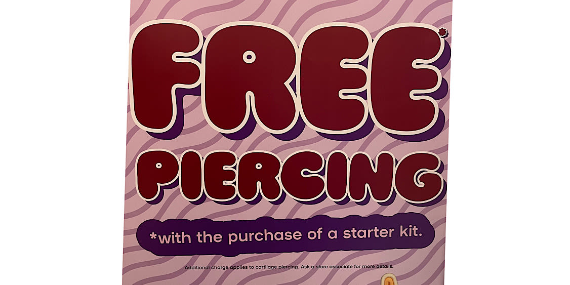 Get your ears/nose pierced free with the purchase of a starter kit! (1)