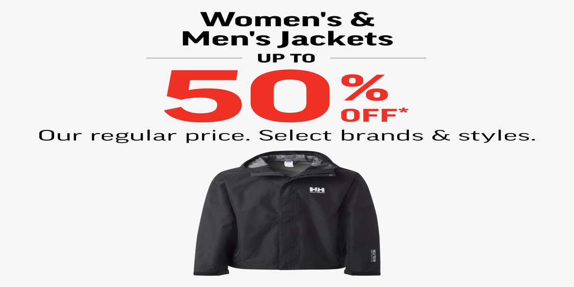 Women’s & Men’s Jackets Up To 50% Off!