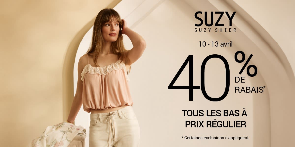 Bas de printemps – 40 % de rabais