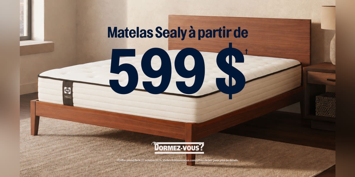 Matelas Sealy a partir de 599$*