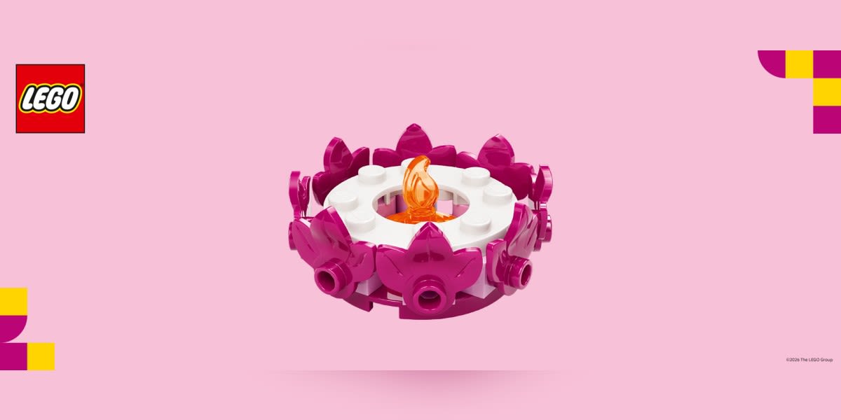 Construire une Bougie fleur magenta LEGO en magasin et emporte-le chez toi!