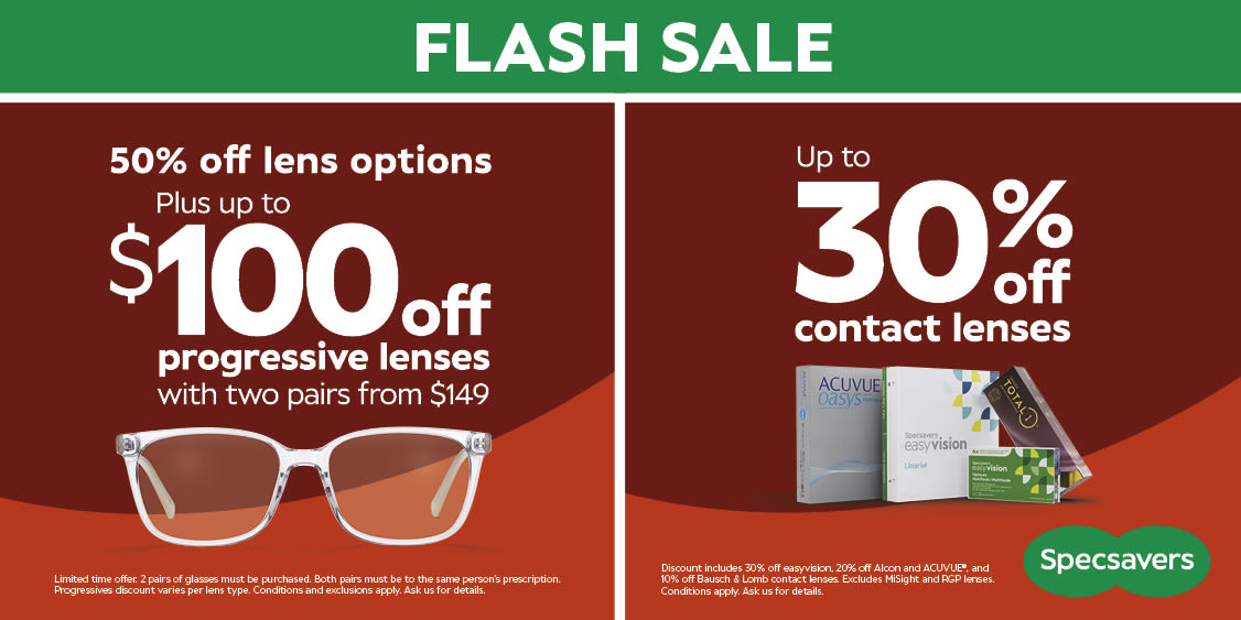 FLASH SALE AT SPECSAVERS OPTICAL!