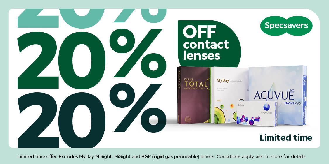 20% Off Contact Lenses