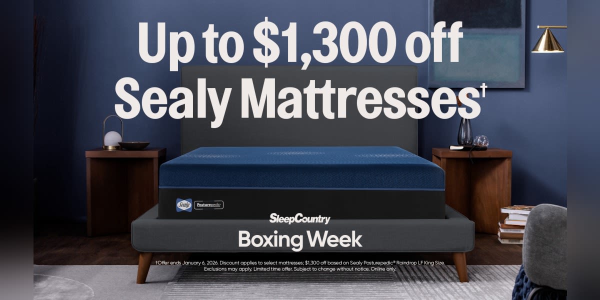 Up to $1300 off Sealy Mattresses*