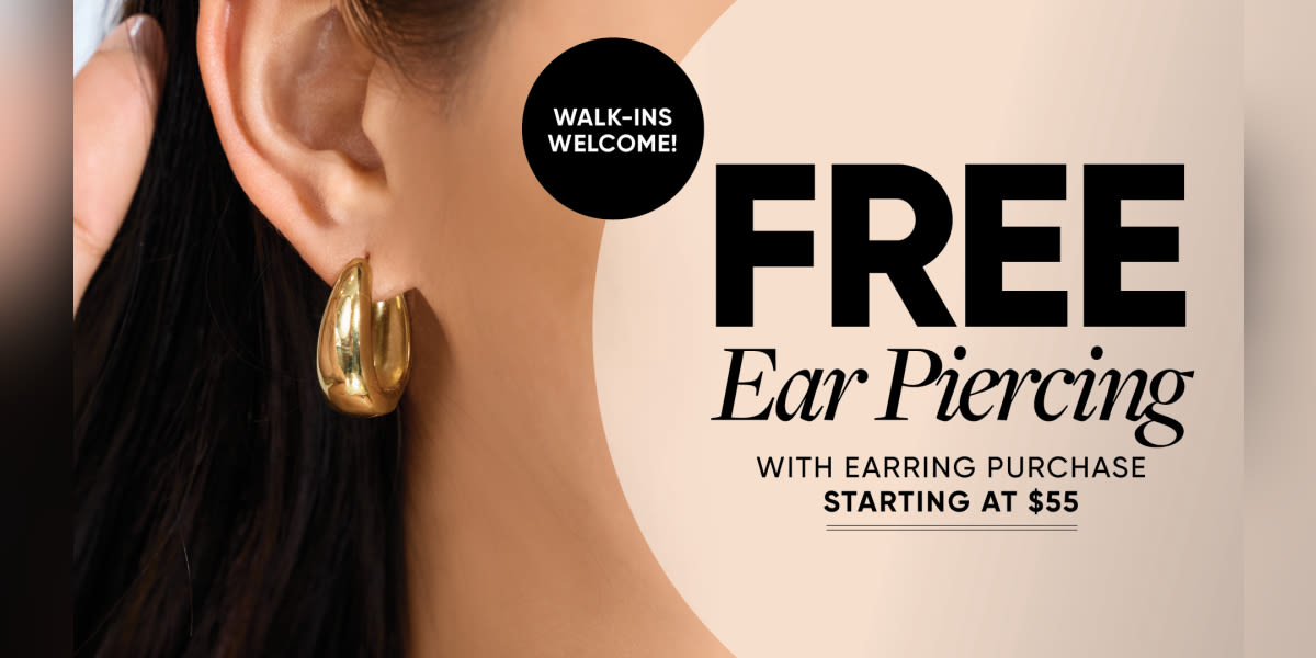 Enjoy ✨FREE✨ Ear Piercing with an earring purchase