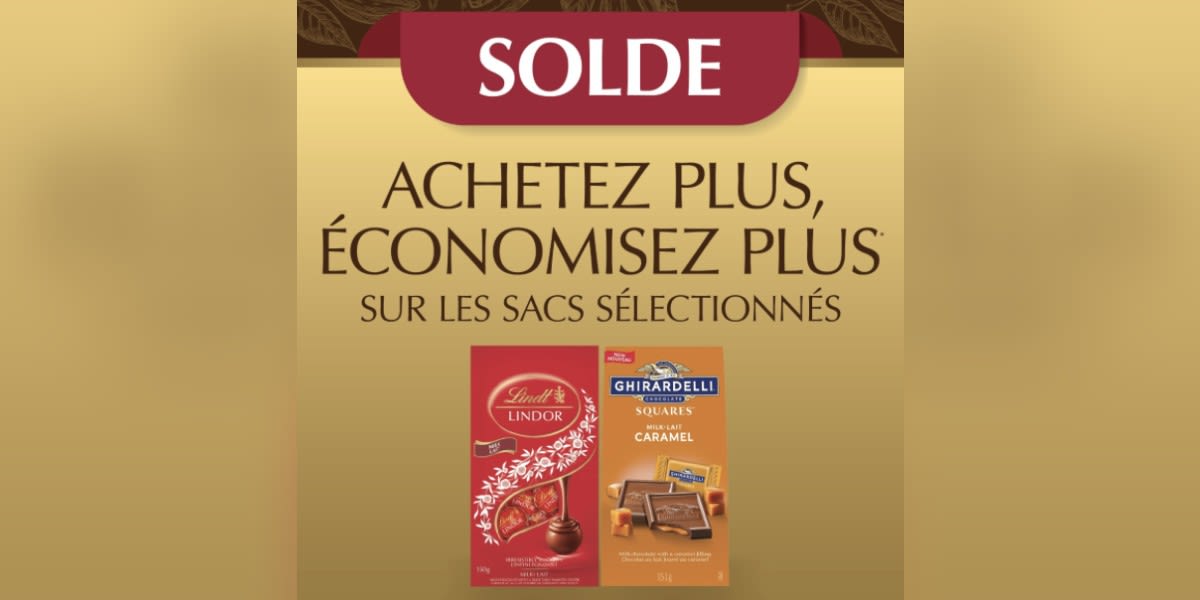 Sacs LINDOR & GHIRARDELLI : 2 pour 22 $ !