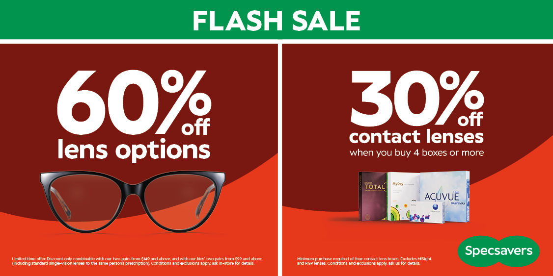 FLASH SALE AT SPECSAVERS OPTICAL! 
