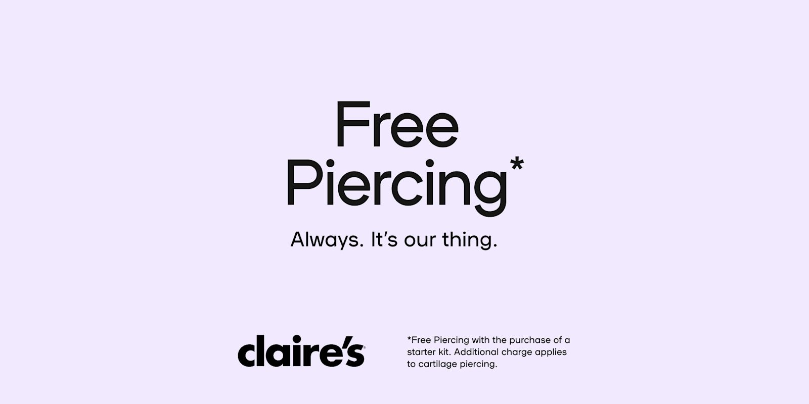✨ FREE EAR, CARTILAGE & NOSE PIERCINGS! ✨
