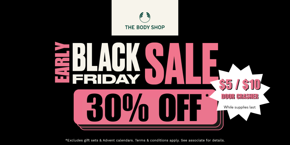 DON'T WAIT! EARLY BLACK FRIDAY SAVINGS INSIDE : 30% OFF ENTIRE STORE