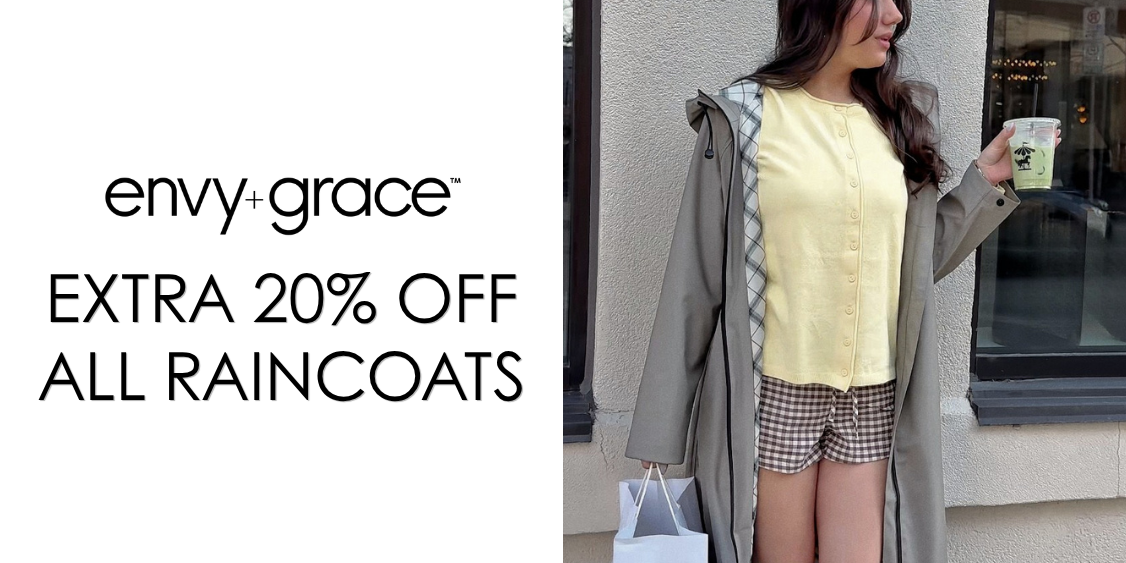 Extra 20% off all raincoats!