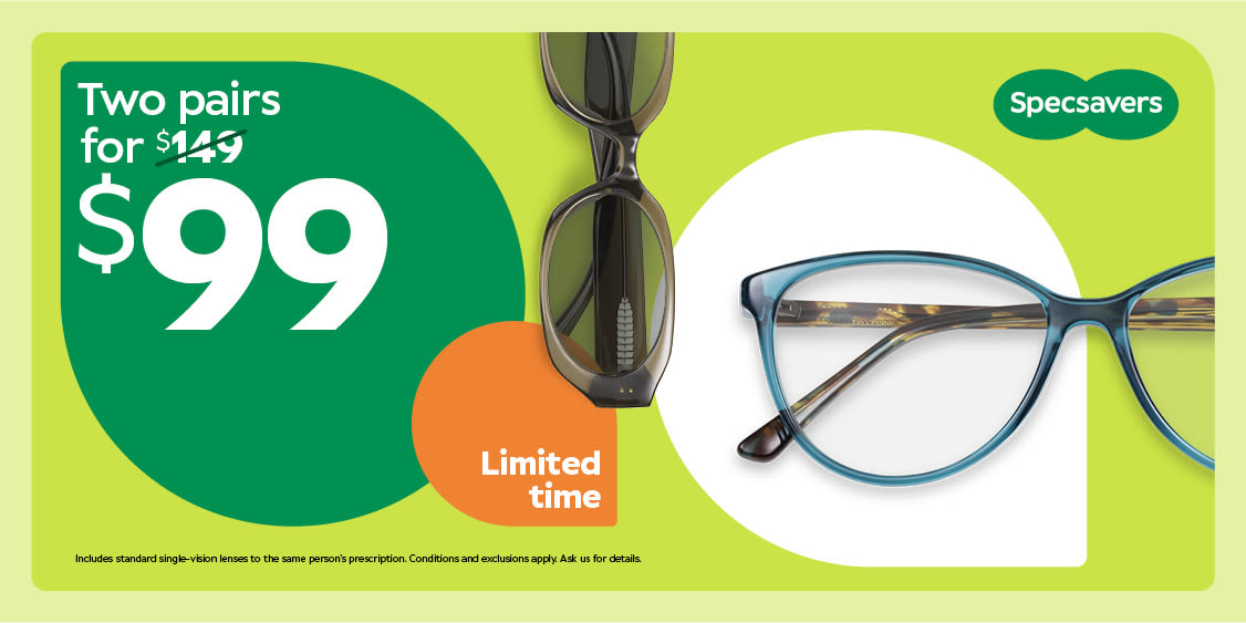 2 Pairs of glasses from $99 (1)