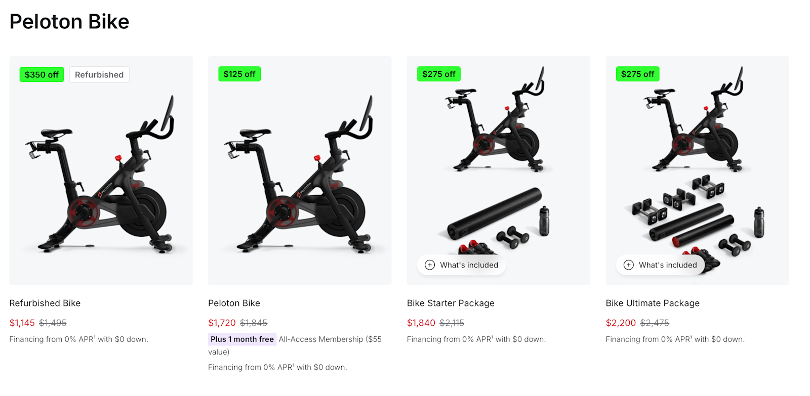 Save Up to $275 off the Peloton Bike.