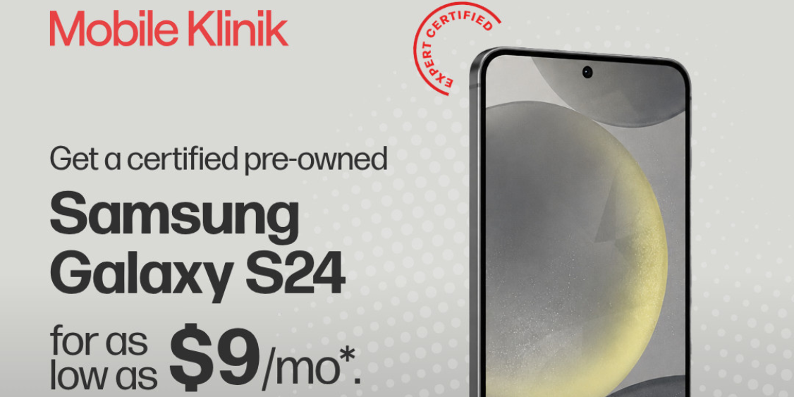 Get a certified pre-owned Samsung S24 for as low as $9/mo*.