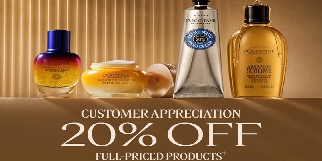 20% off your favorite L'Occitane products