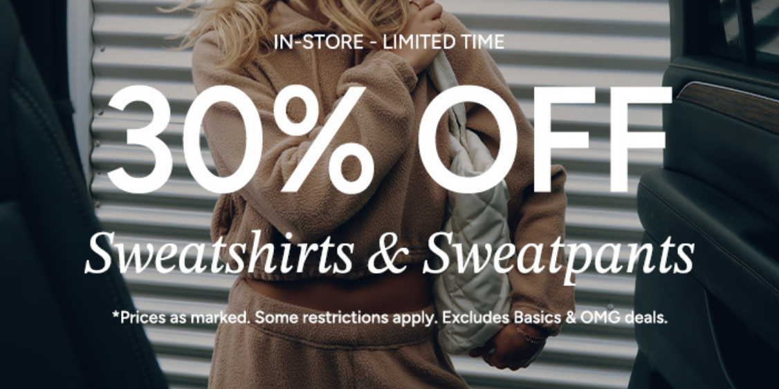 30% OFF Sweatshirts & Sweatpants #ardenelove