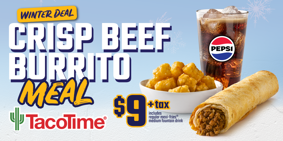 Crisp Beef Burrito Meal for $9 🌯